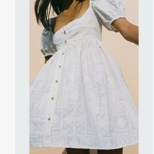 Ciao Lucia Ivory Button-Front Mini Dress Size L